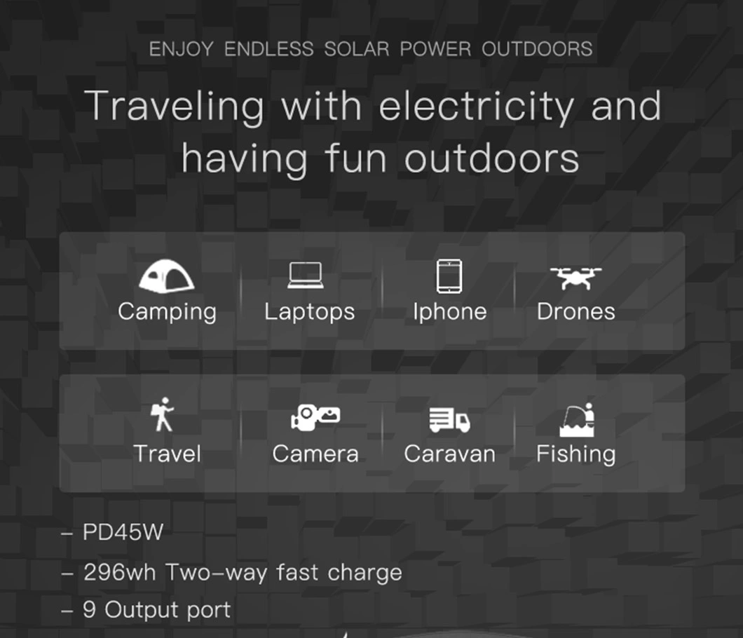 300W Portable Solar Generator Power Station for Camping, Self-Driving Car Jump