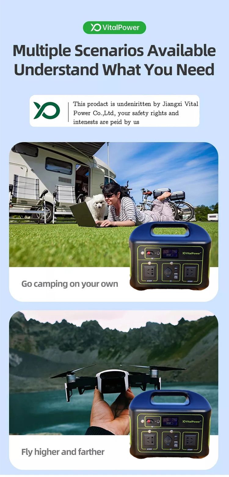 Solar Generator 500W 1000W Outdoor Power Bank Portable Solar Power Station LiFePO4 Portable Power Station