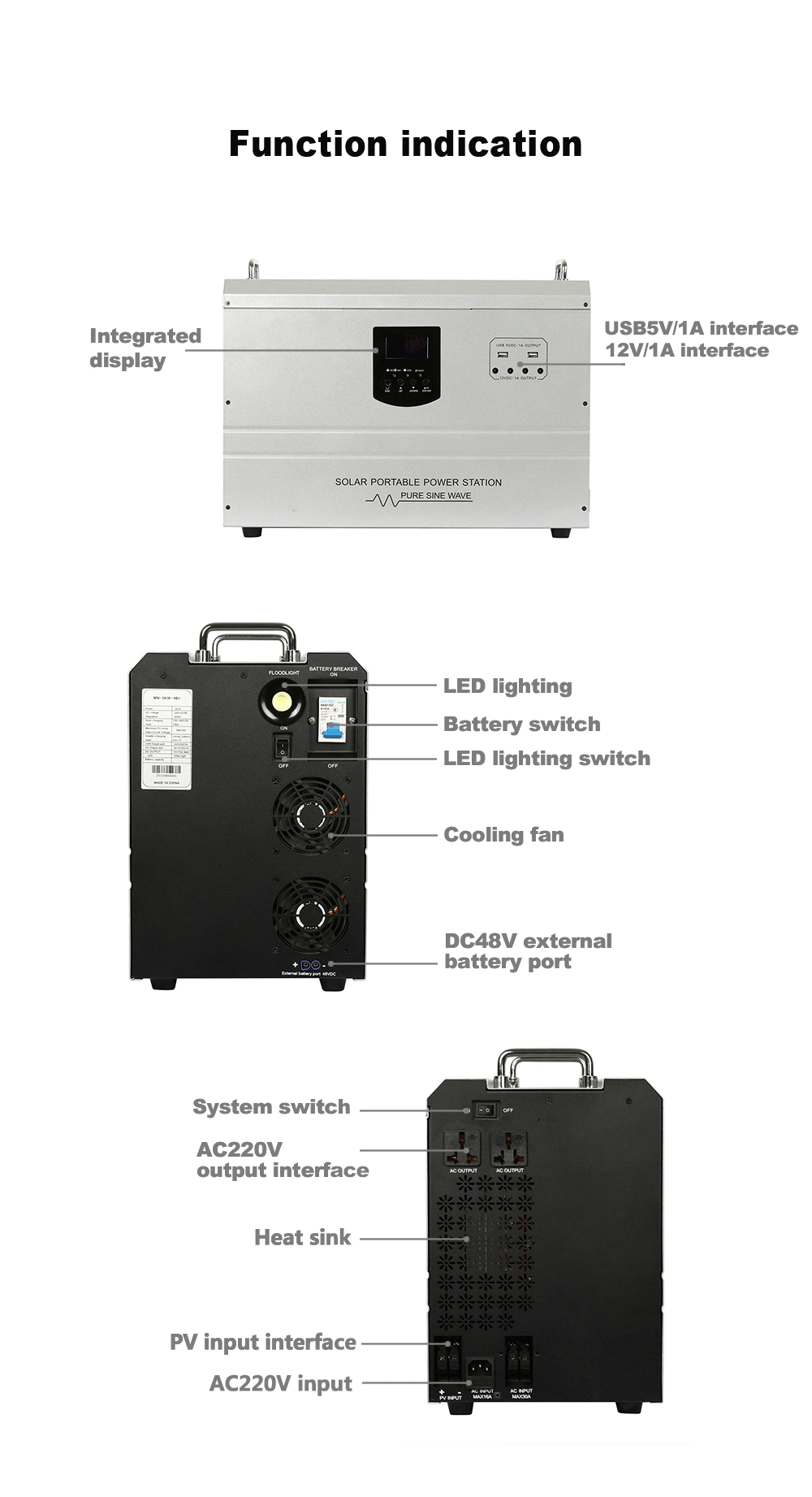 Two-Way Fast Charging Peak 4000W Outdoor Use Support UPS Solar Generator 2hrs Charging Full 2048wh Solar Portable Power Station with USB-C Output Pd 100W*2