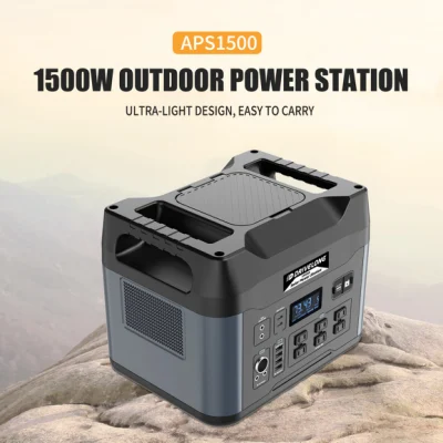 Batterie au Lithium de secours pour centrale électrique Portable 110V 220V 1500W générateur solaire à sortie CA à onde sinusoïdale Pure pour le Camping en plein air